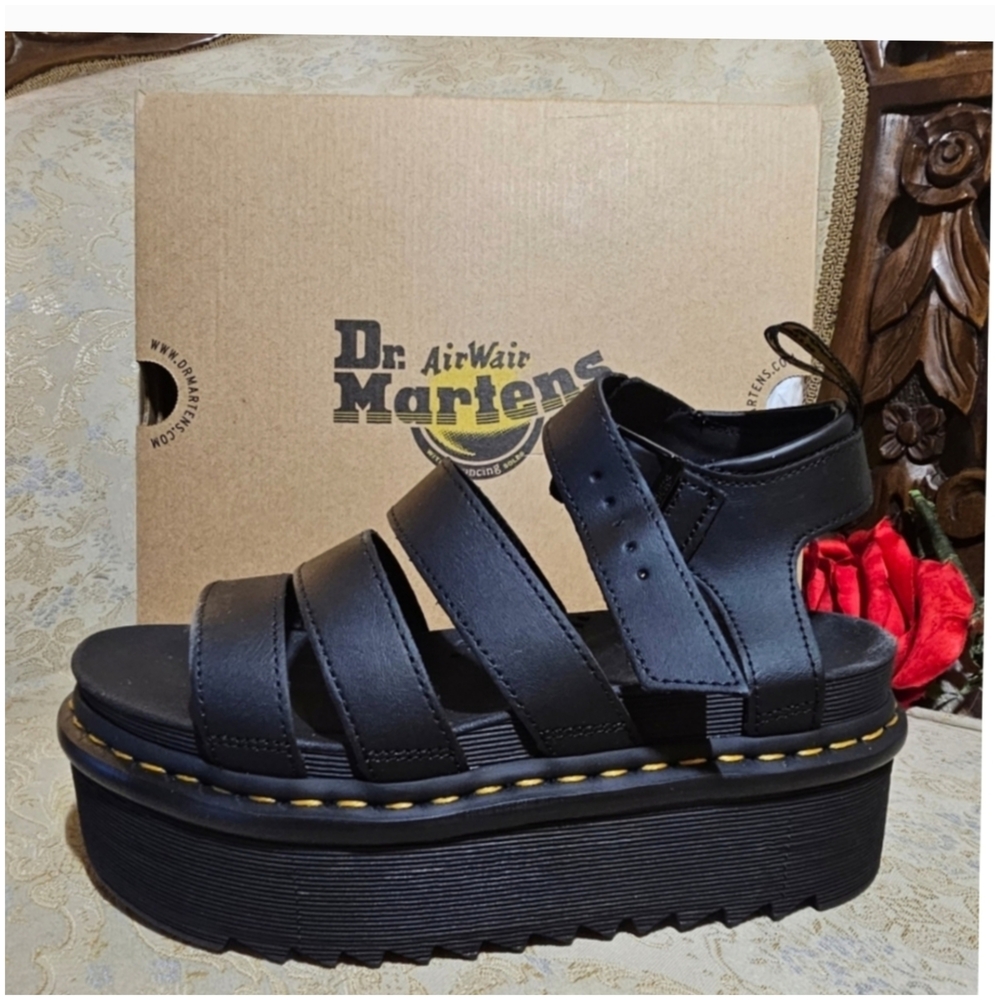Dr. Martens Black Strappy Platform Sandals